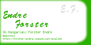 endre forster business card